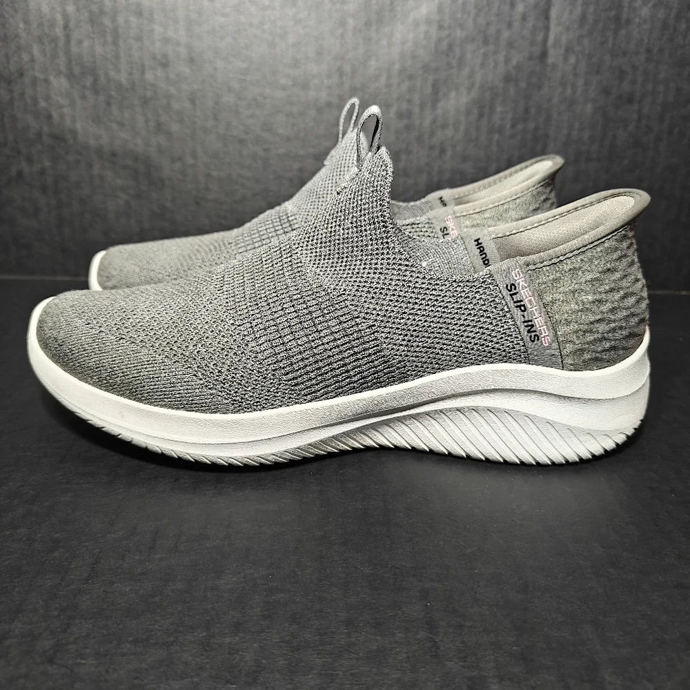 Skechers Ultra Flex 3.0 Smooth Step Hands Free Slip-ins Grey Sneakers Women 8.5 - Picture 1 of 8